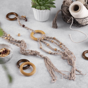 boho macrame arrangement indoors